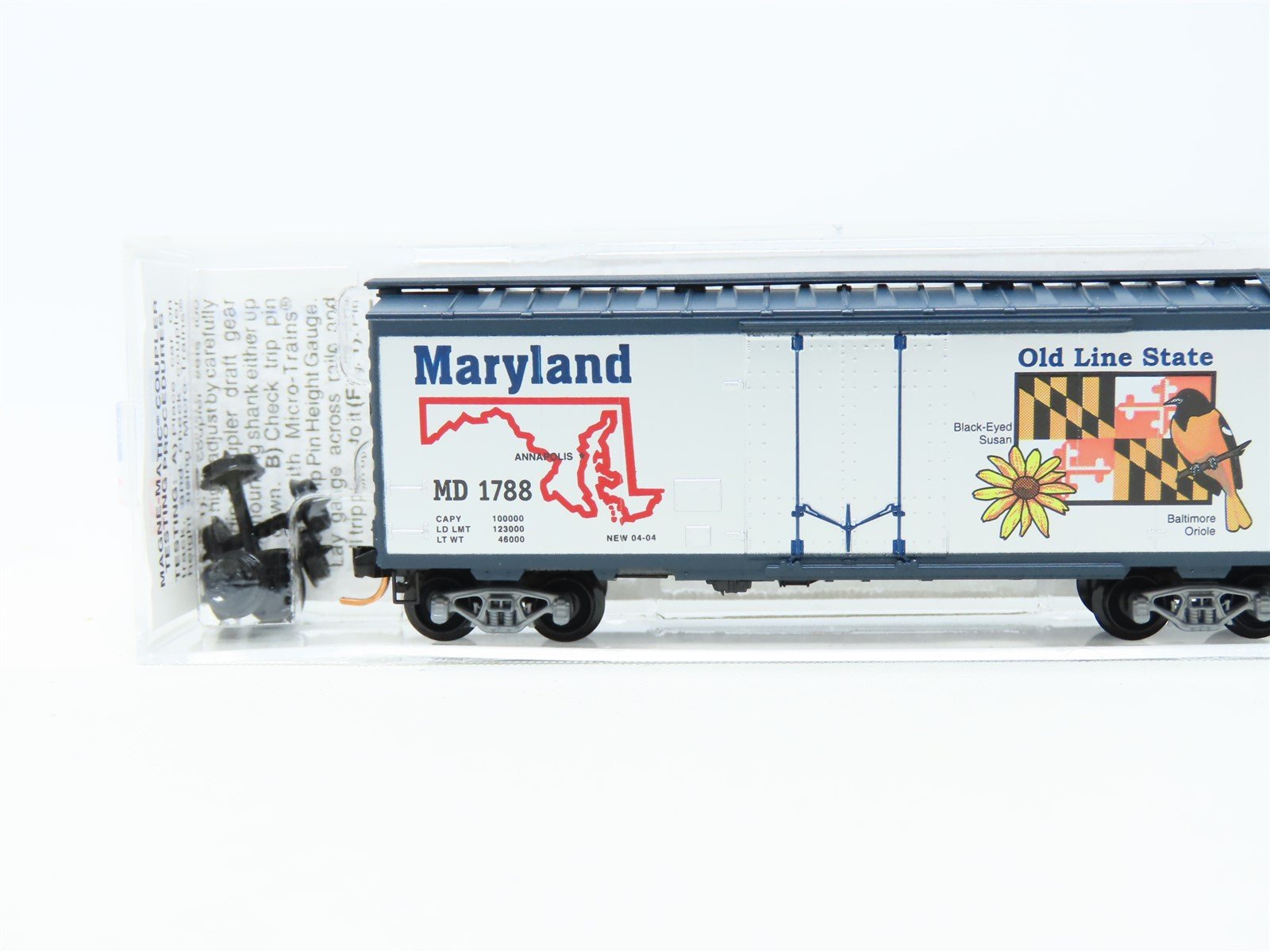 N Scale Micro-Trains MTL 21377 MD Maryland State 40' Plug Door Box Car #1788