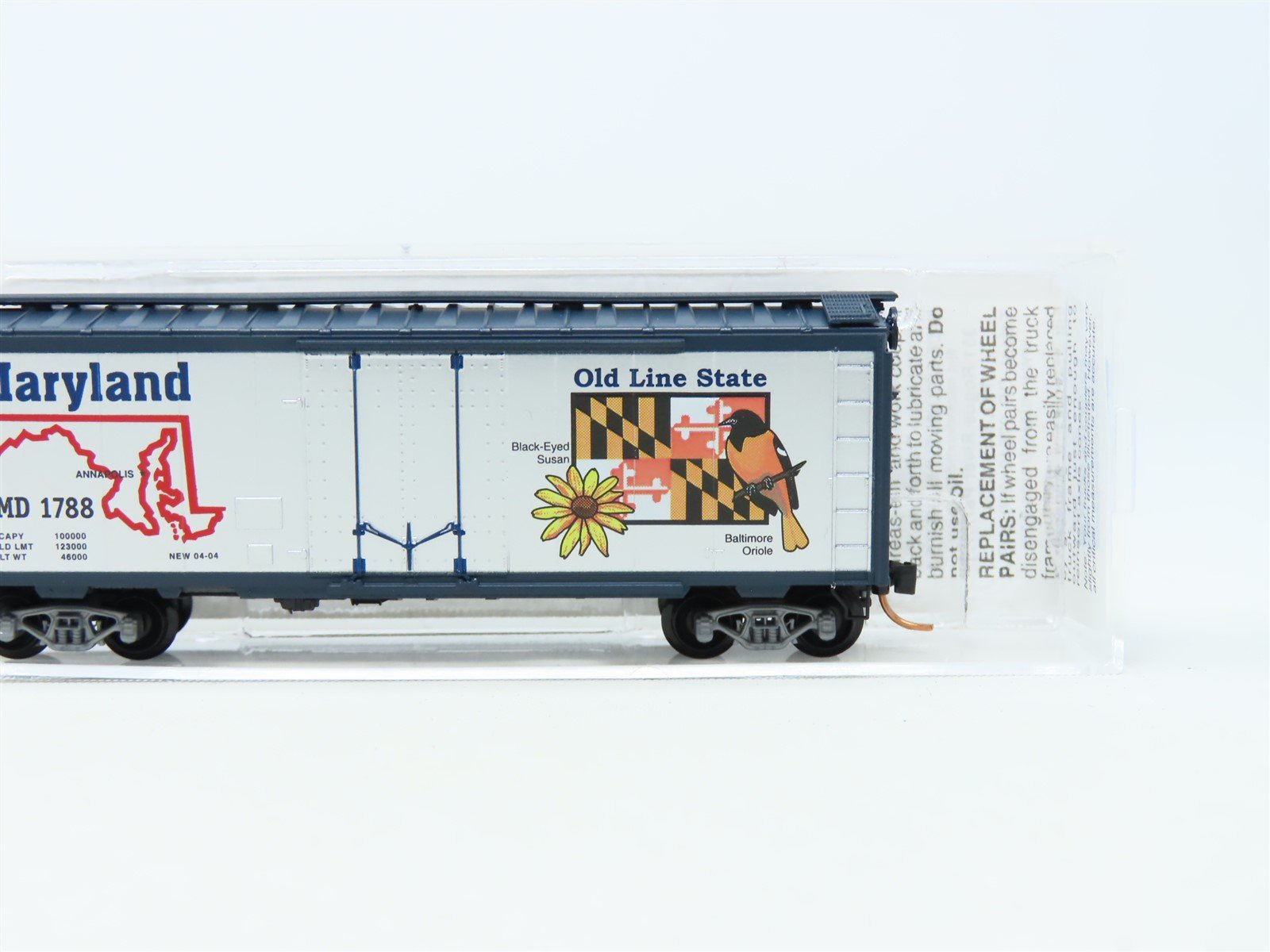 N Scale Micro-Trains MTL 21377 MD Maryland State 40' Plug Door Box Car #1788