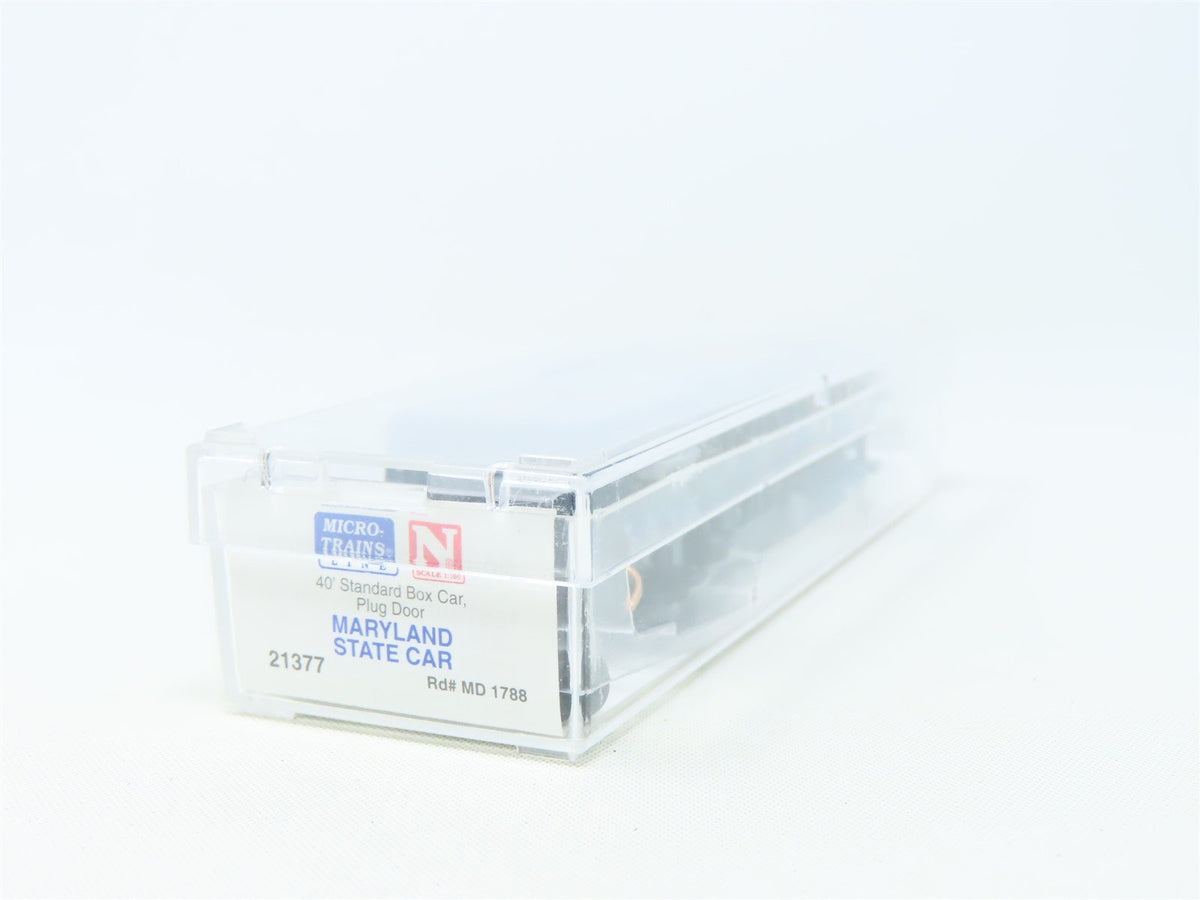 N Scale Micro-Trains MTL 21377 MD Maryland State 40&#39; Plug Door Box Car #1788