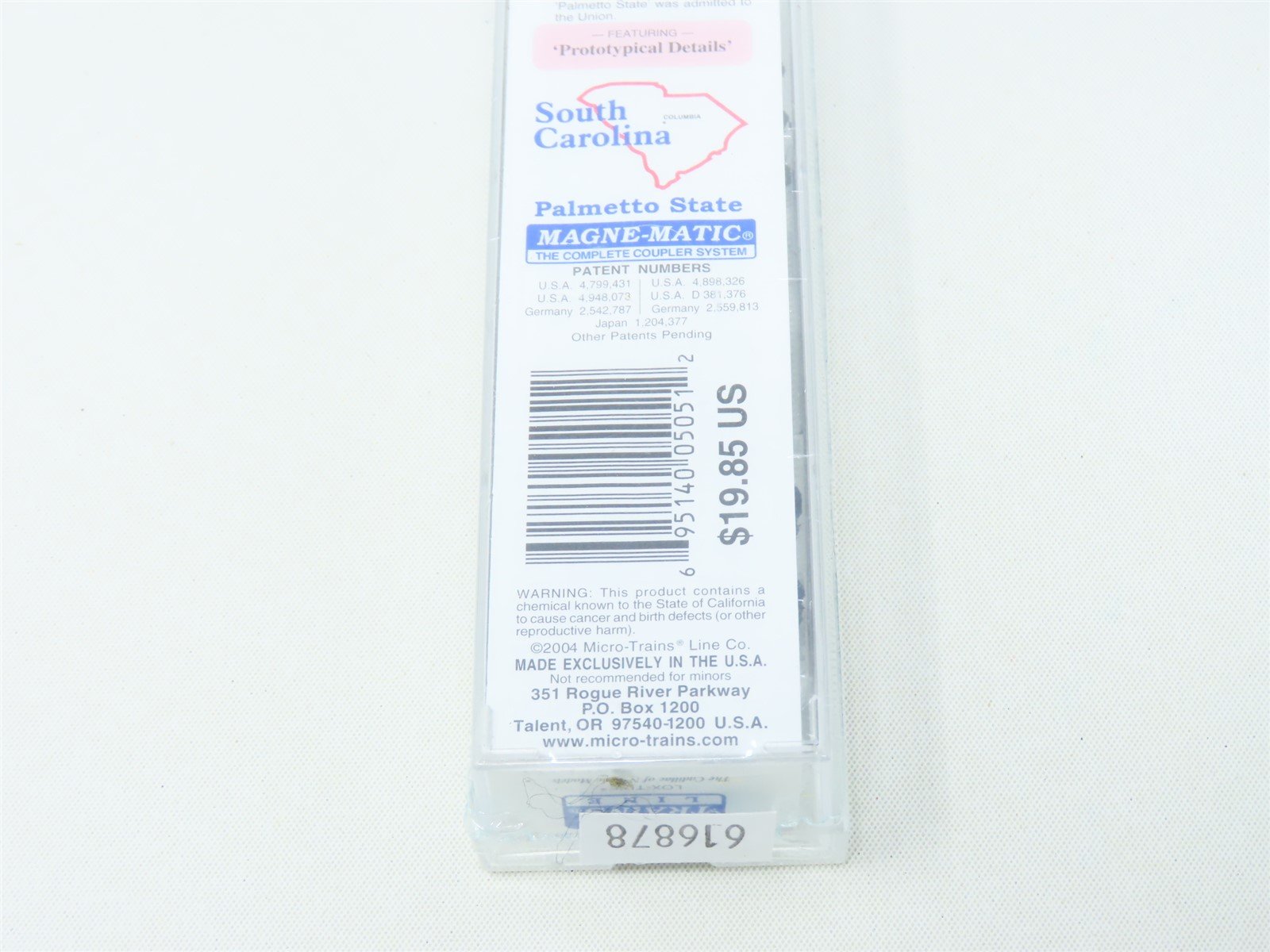 N Scale Micro-Trains MTL 21378 SC South Carolina State 40' Box Car #1788 Sealed