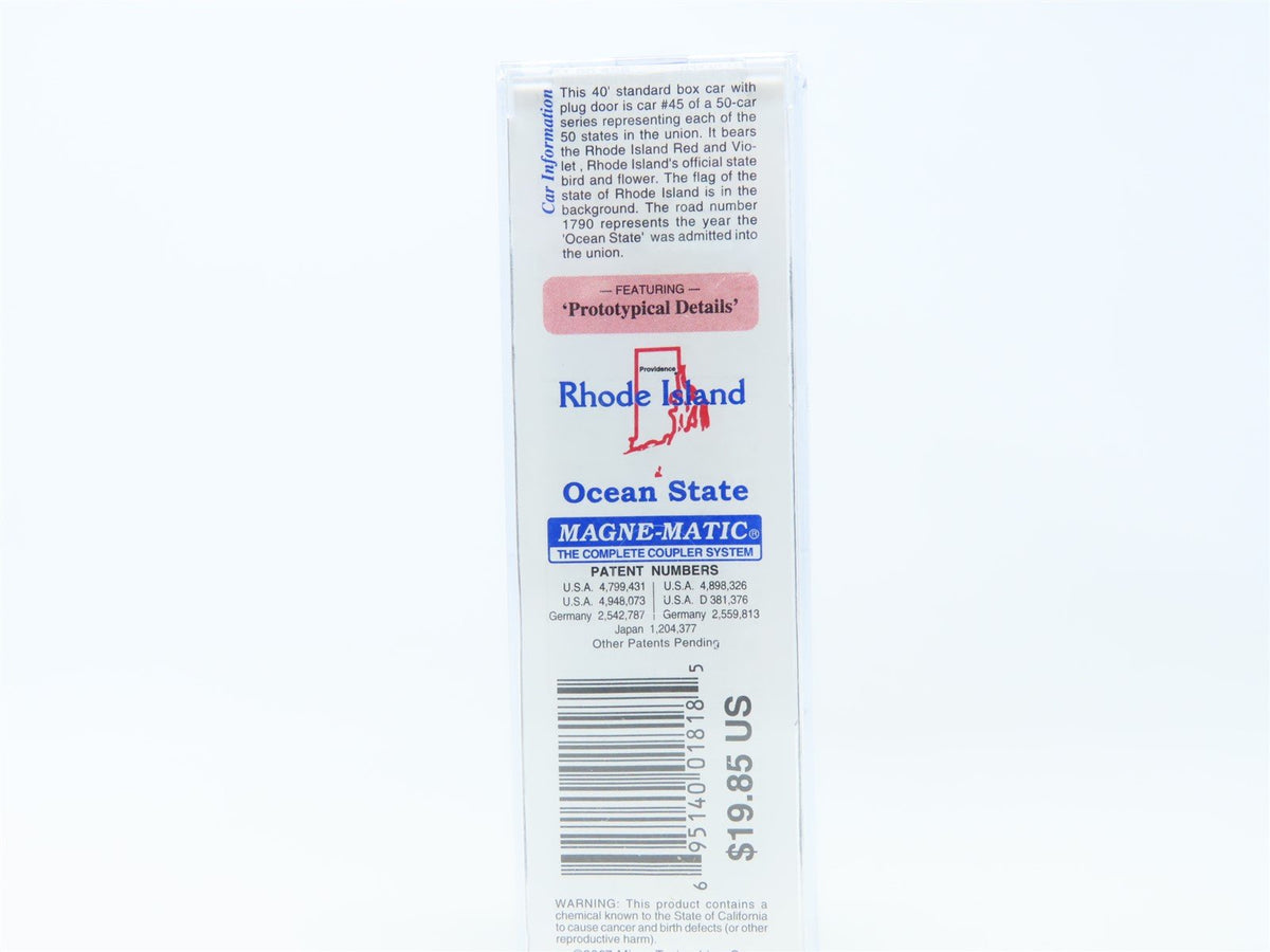 N Scale Micro-Trains MTL 02100409 RI Rhode Island State 40&#39; Box Car #1790