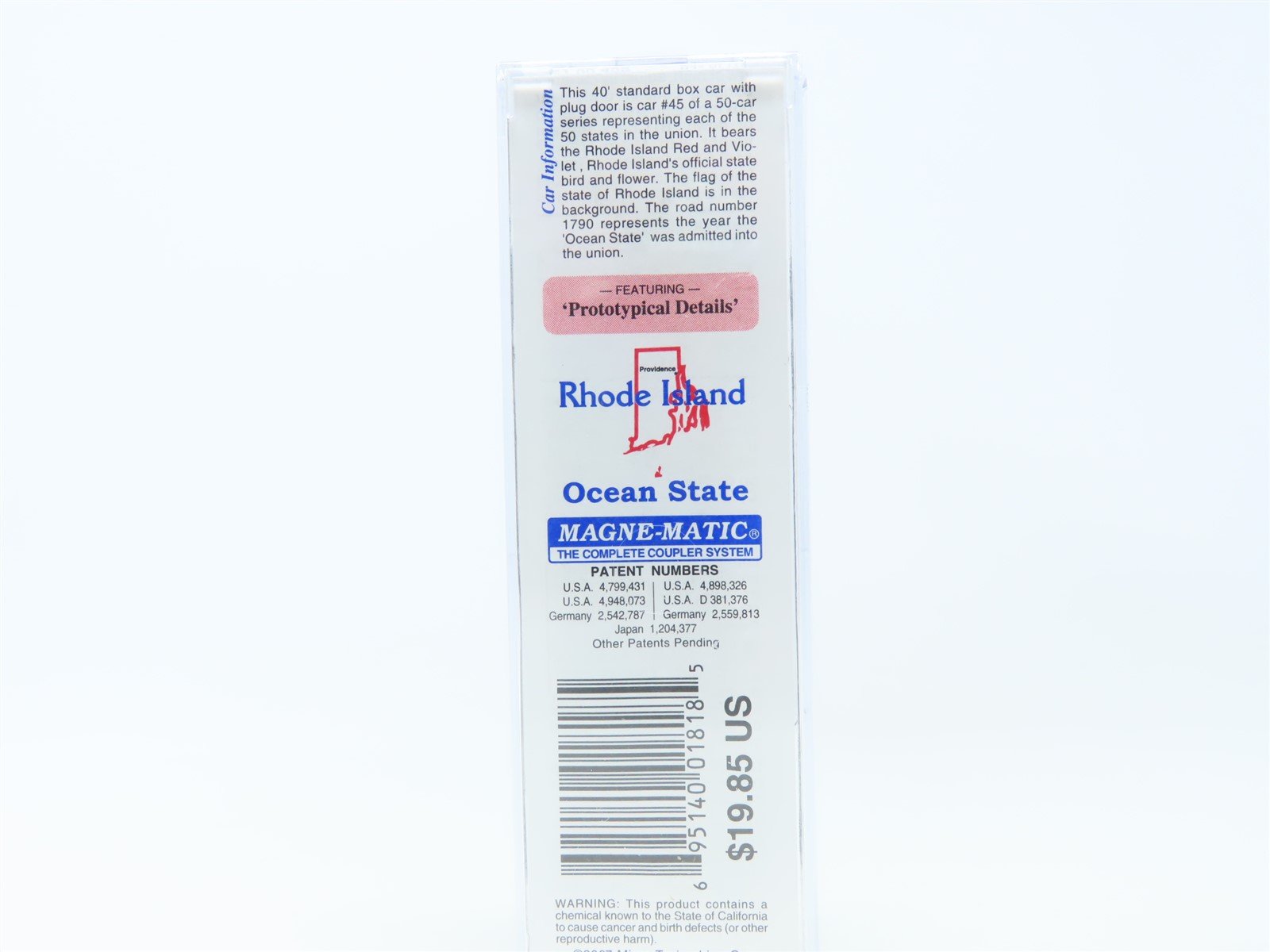 N Scale Micro-Trains MTL 02100409 RI Rhode Island State 40' Box Car #1790