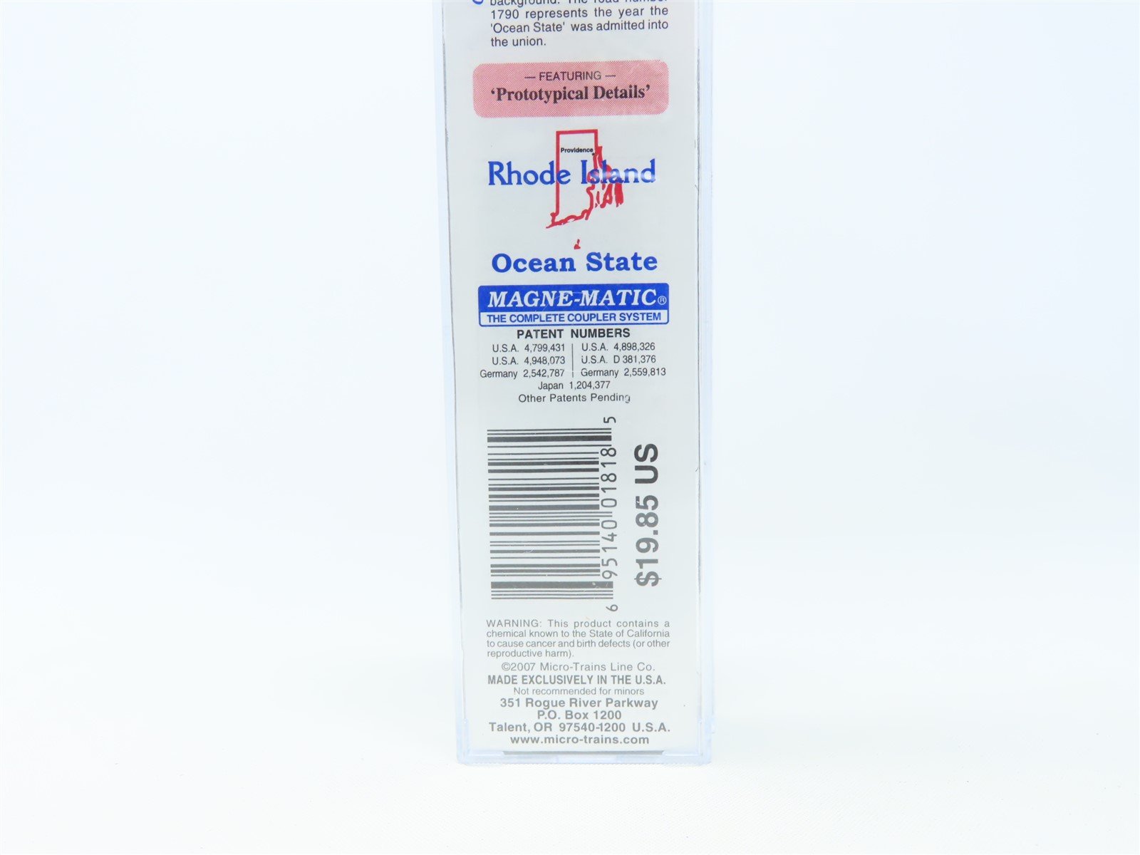 N Scale Micro-Trains MTL 02100409 RI Rhode Island State 40' Box Car #1790