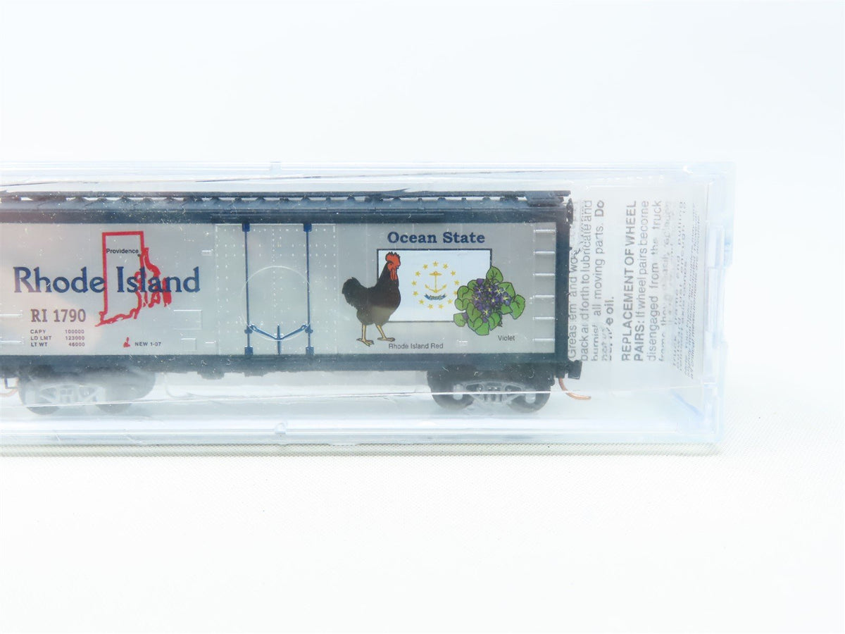 N Scale Micro-Trains MTL 02100409 RI Rhode Island State 40&#39; Box Car #1790 Sealed