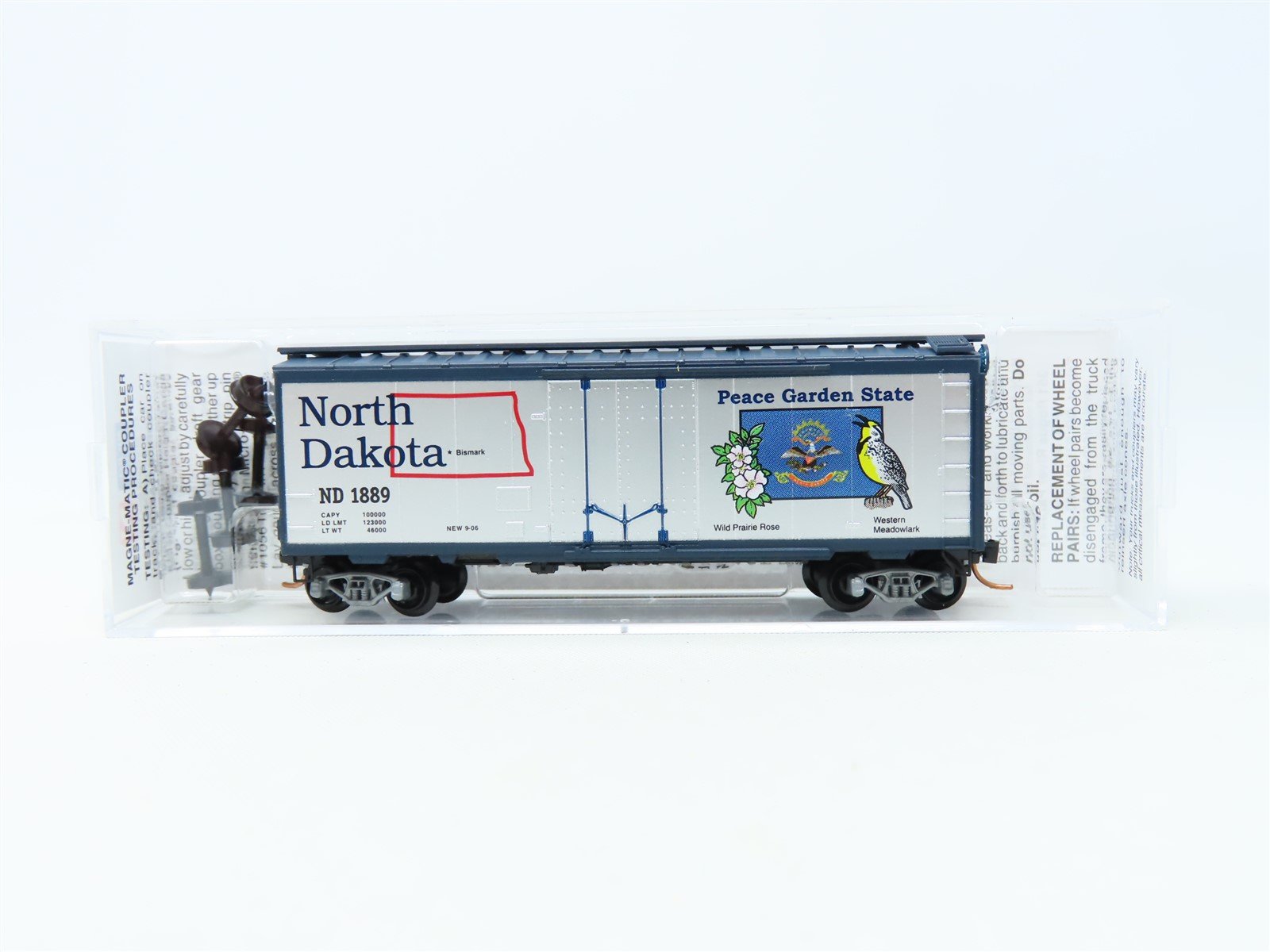 N Scale Micro-Trains MTL 02100405 ND North Dakota State 40' Box Car #1889