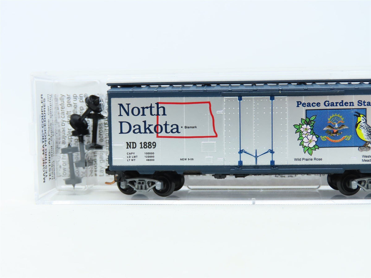 N Scale Micro-Trains MTL 02100405 ND North Dakota State 40&#39; Box Car #1889
