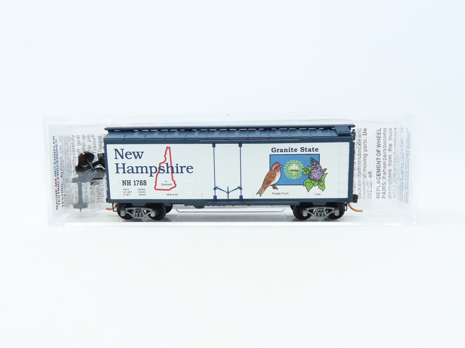 N Scale Micro-Trains MTL 02100404 NH New Hampshire State 40' Box Car #1788