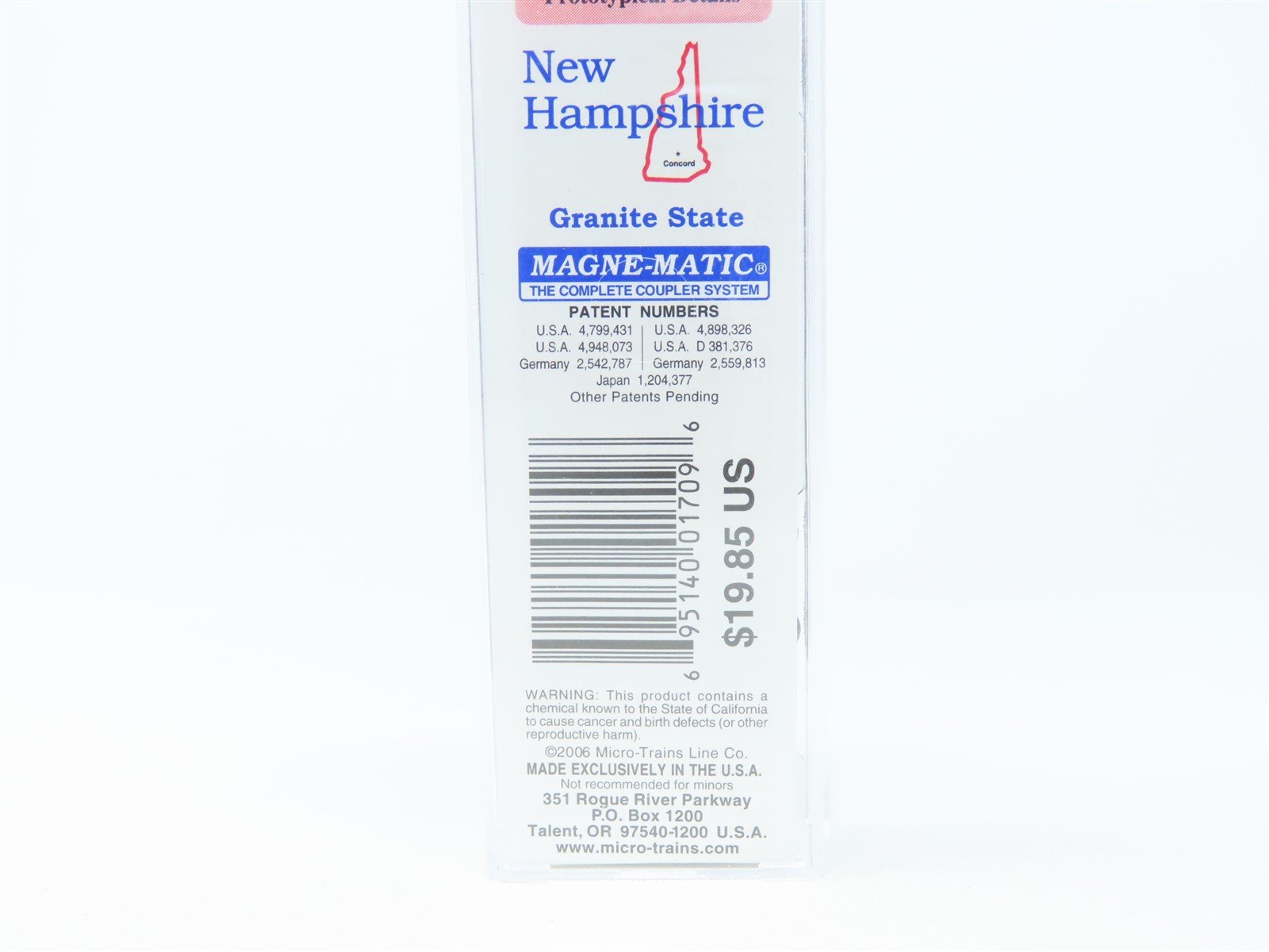 N Scale Micro-Trains MTL 02100404 NH New Hampshire State 40' Box Car #1788