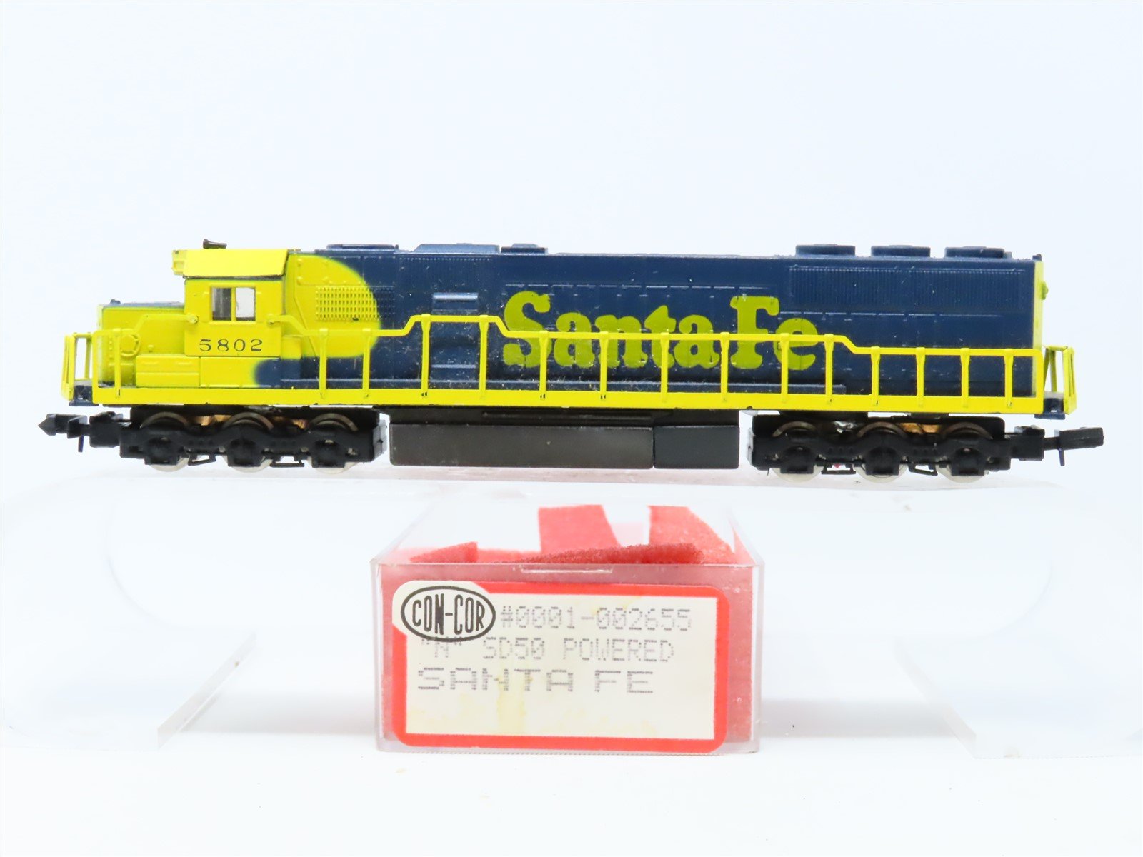 N Scale Con-Cor 0001-02655 ATSF Santa Fe SD50 Diesel Locomotive #5802