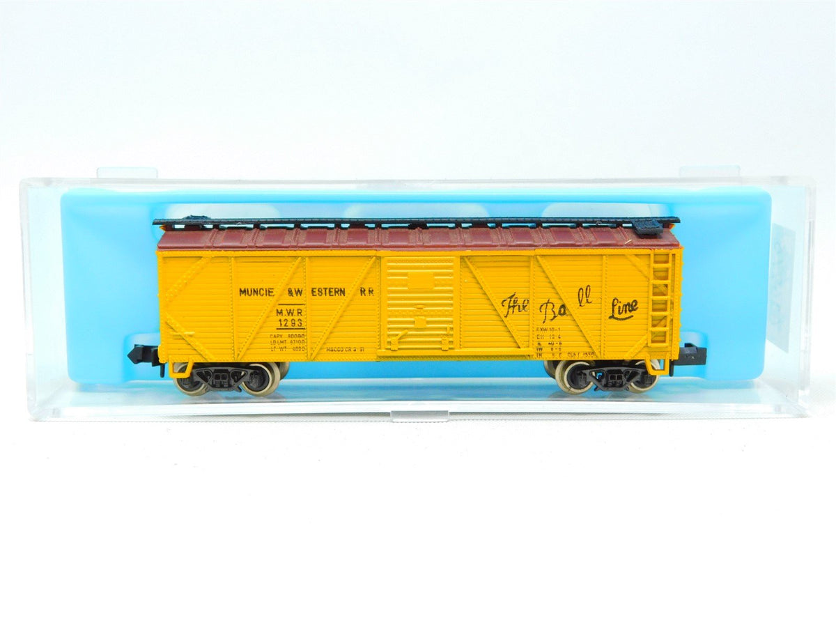 N Scale Atlas MWR Muncie &amp; Western Railroad Wood Box Car #1293