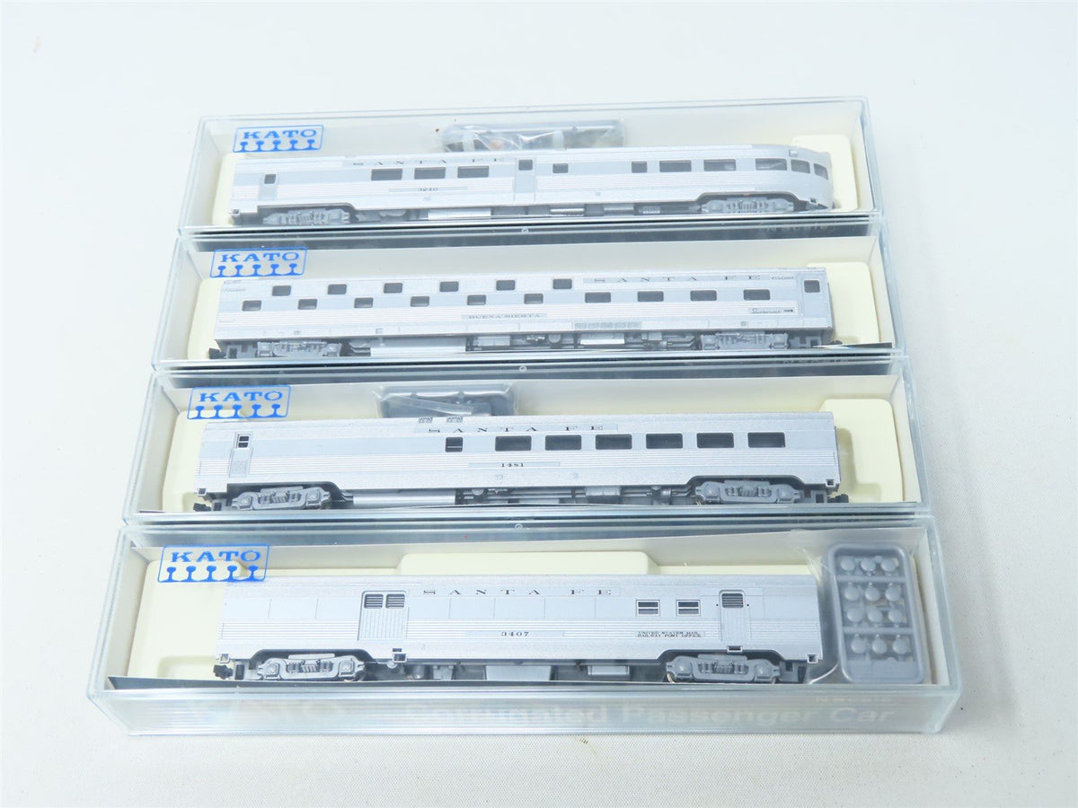 N Scale Kato #106-1502 ATSF Santa Fe Corrugated Passenger 4-Car Set A