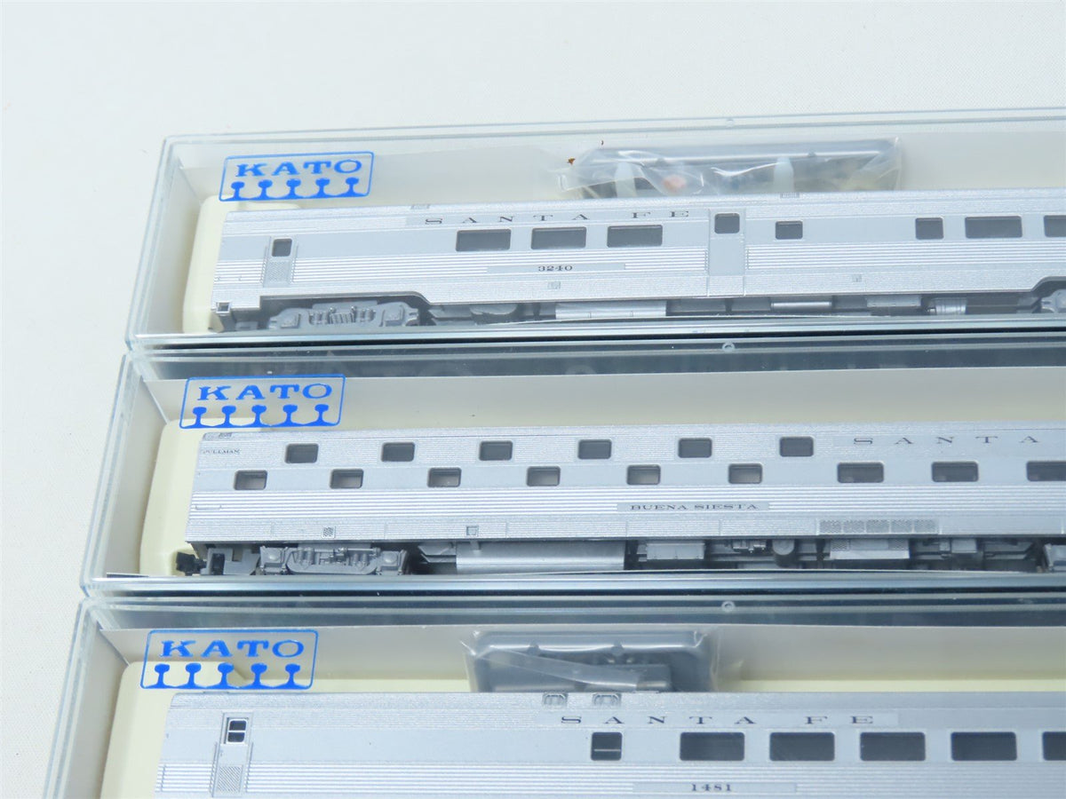 N Scale Kato #106-1502 ATSF Santa Fe Corrugated Passenger 4-Car Set A