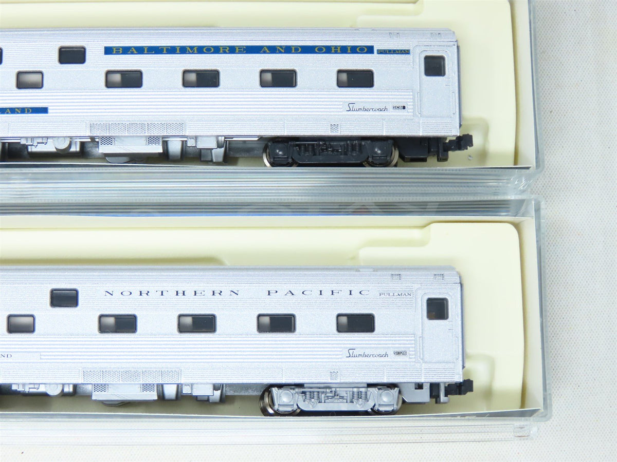 N Scale Kato #106-1901 NP. MP, B&amp;O Slumbercoaches Passenger 4-Car Set E-1