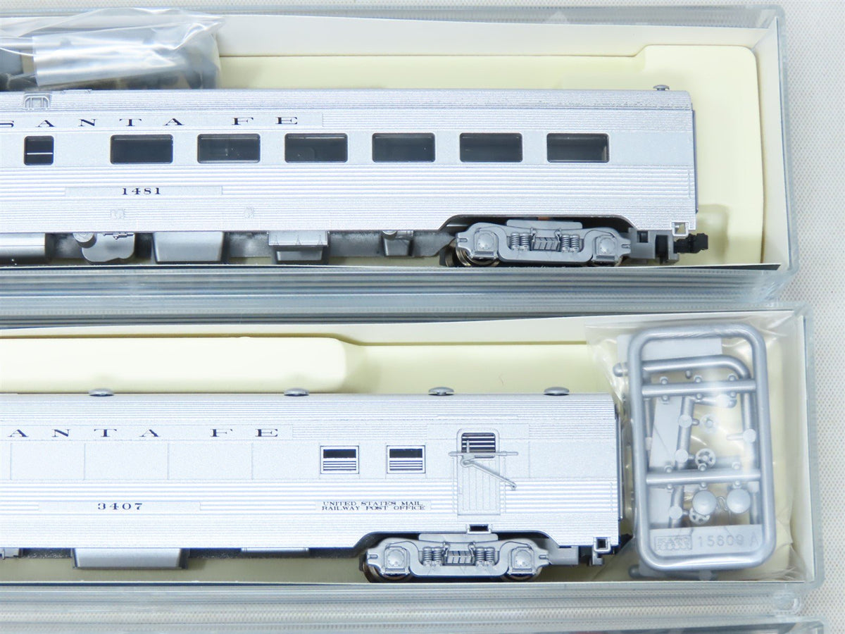 N Scale Kato #106-1502 ATSF Santa Fe 4-Car Corrugated Passenger Set A