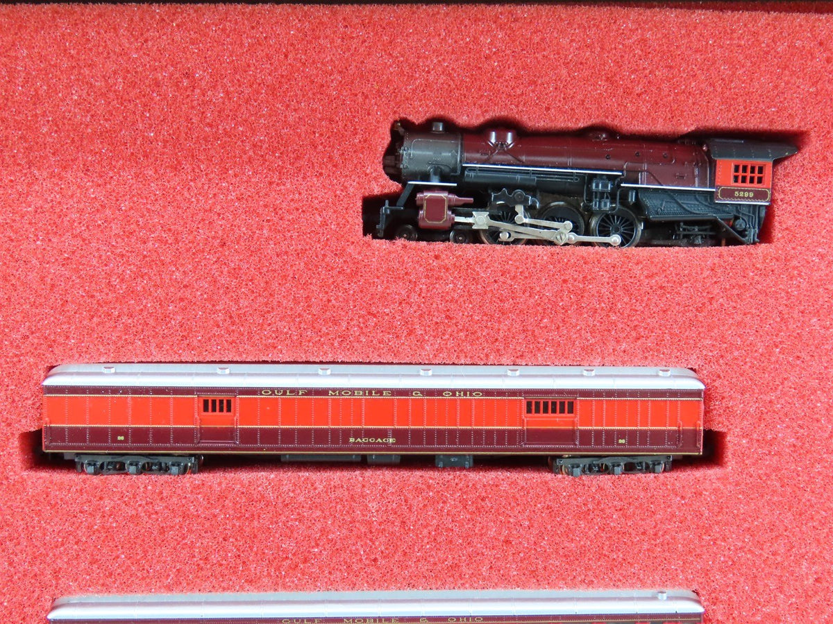 N Scale Con-Cor GM&amp;O Alton Limited REBEL 4-6-2 Steam w/ 6 Passenger Car Set