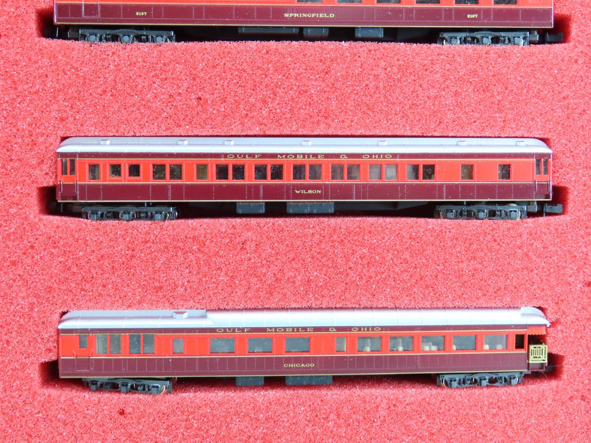 N Scale Con-Cor GM&amp;O Alton Limited REBEL 4-6-2 Steam w/ 6 Passenger Car Set