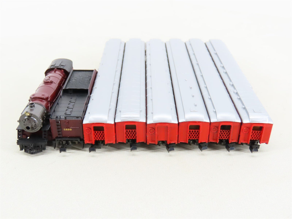 N Scale Con-Cor GM&amp;O Alton Limited REBEL 4-6-2 Steam w/ 6 Passenger Car Set