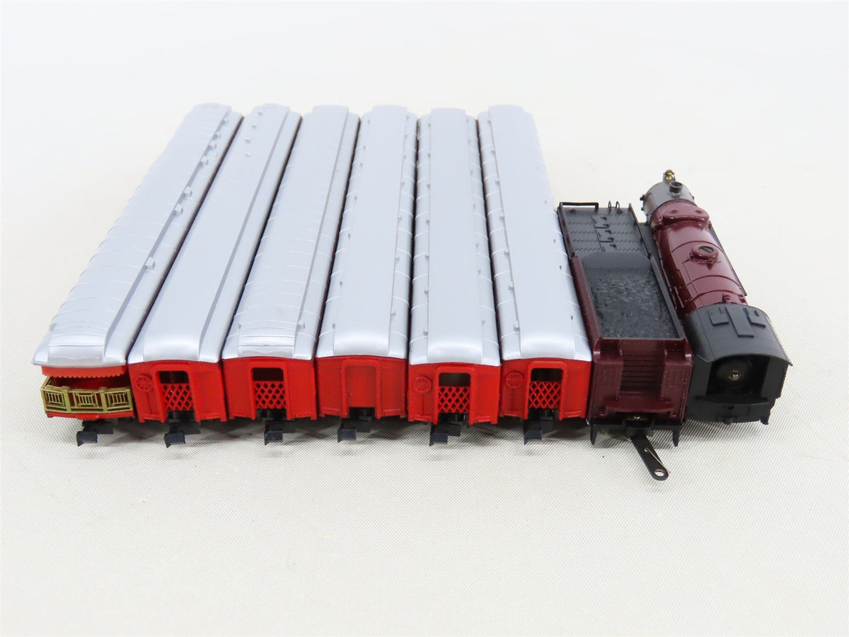 N Scale Con-Cor GM&amp;O Alton Limited REBEL 4-6-2 Steam w/ 6 Passenger Car Set