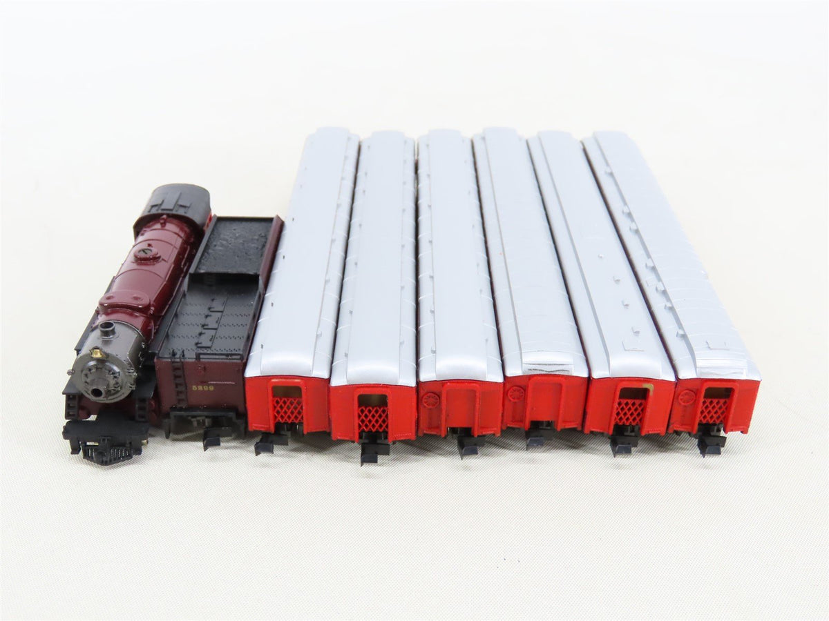 N Scale Con-Cor GM&amp;O Alton Limited REBEL 4-6-2 Steam w/ 6 Passenger Car Set