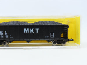 N Scale Atlas 3267 M-K-T Katy 90 Ton 3-Bay Hopper w/ Coal Load #10683