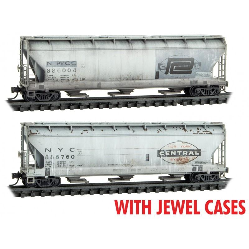 N Scale Micro-Trains MTL 98305061 Conrail/ex-PC 3-Bay Hopper Set 2-Pk Weathered