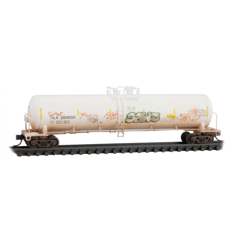 N Scale Micro-Trains MTL 98305059 TILX 56&#39; Tank Car Set 3-Pk Weathered Graffiti