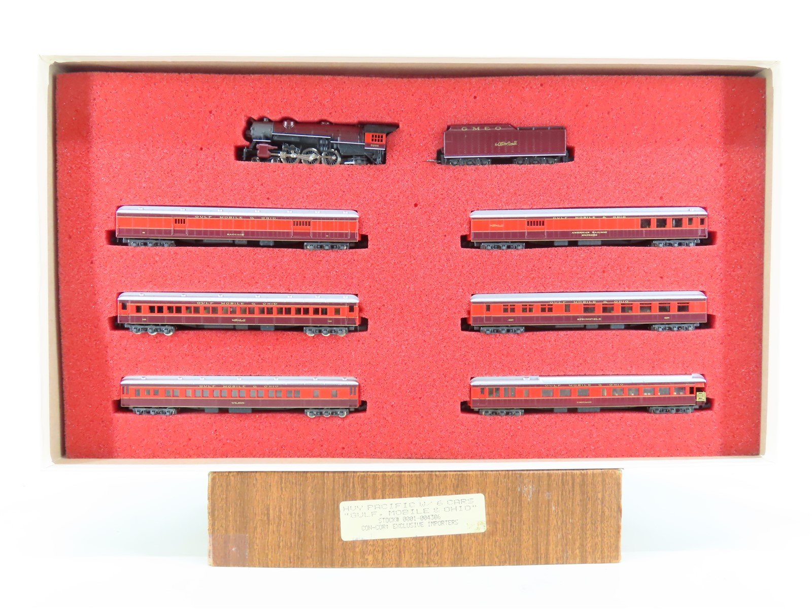 N Scale Con-Cor 0001-004306 GM&O Alton Limited 4-6-2 Steam + 6 Passenger Car Set