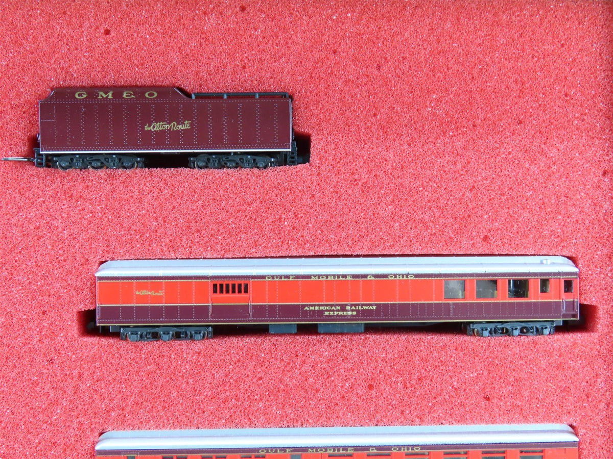 N Scale Con-Cor 0001-004306 GM&amp;O Alton Limited 4-6-2 Steam + 6 Passenger Car Set