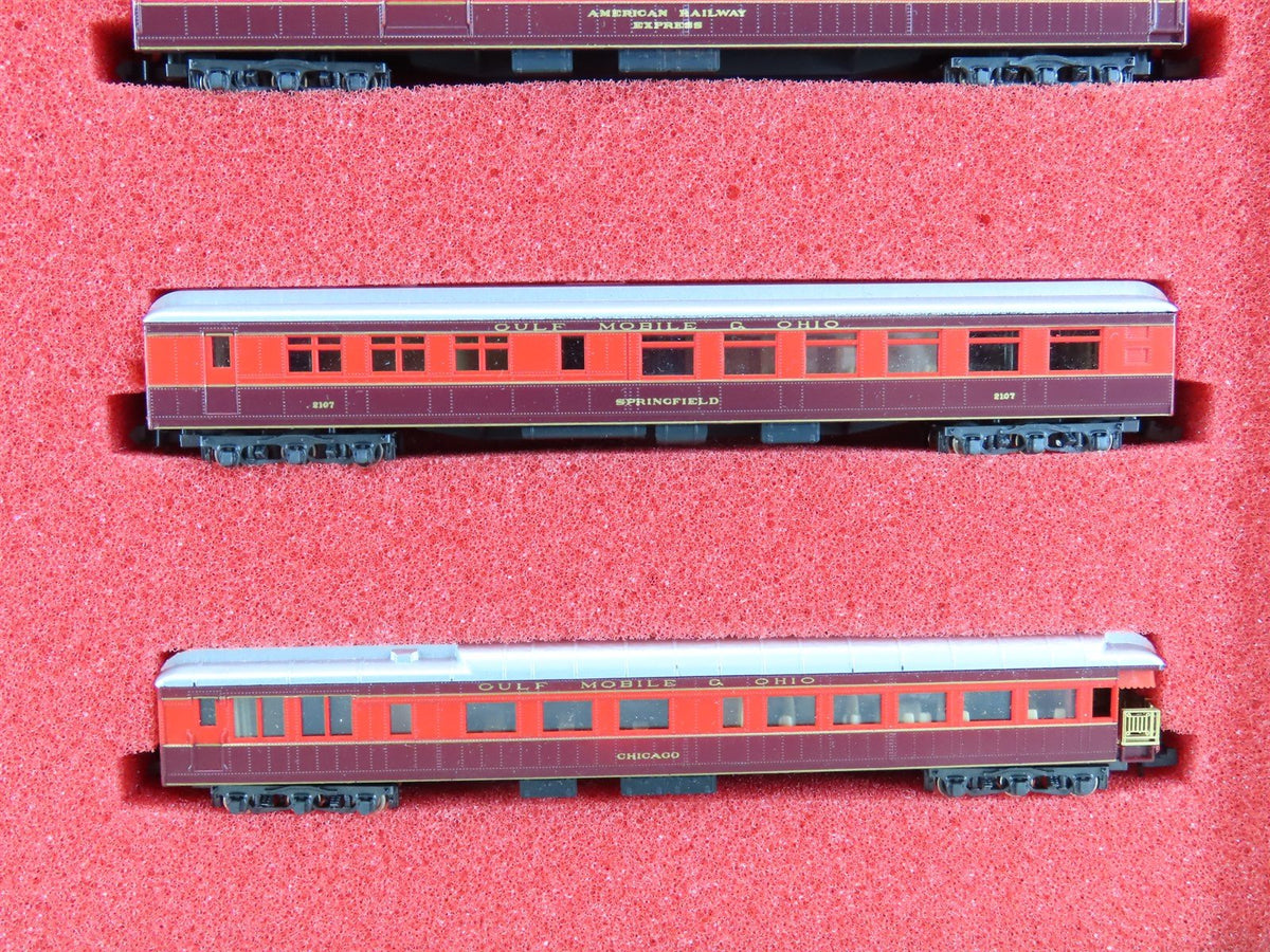 N Scale Con-Cor 0001-004306 GM&amp;O Alton Limited 4-6-2 Steam + 6 Passenger Car Set