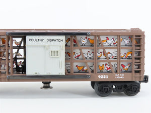 O Gauge 3-Rail Lionel Poultry Dispatch Operating Stock Car #9221 w/Lighting