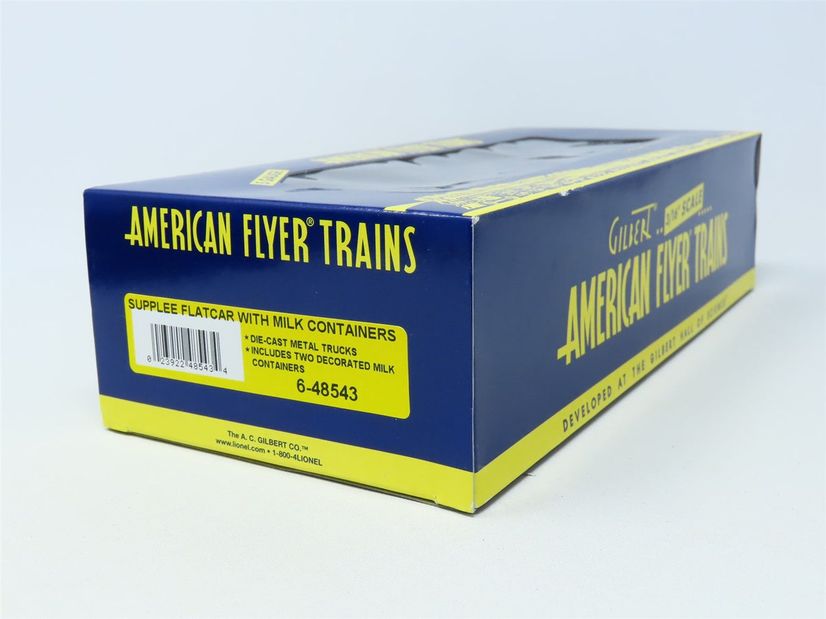 S American Flyer 6-48543 Supplee-Willis-Jones Flat Car #48543 w/ Milk Containers