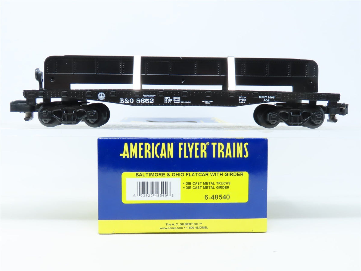 S Scale American Flyer 6-48540 B&amp;O Baltimore &amp; Ohio Flat Car #8652 w/ Girder