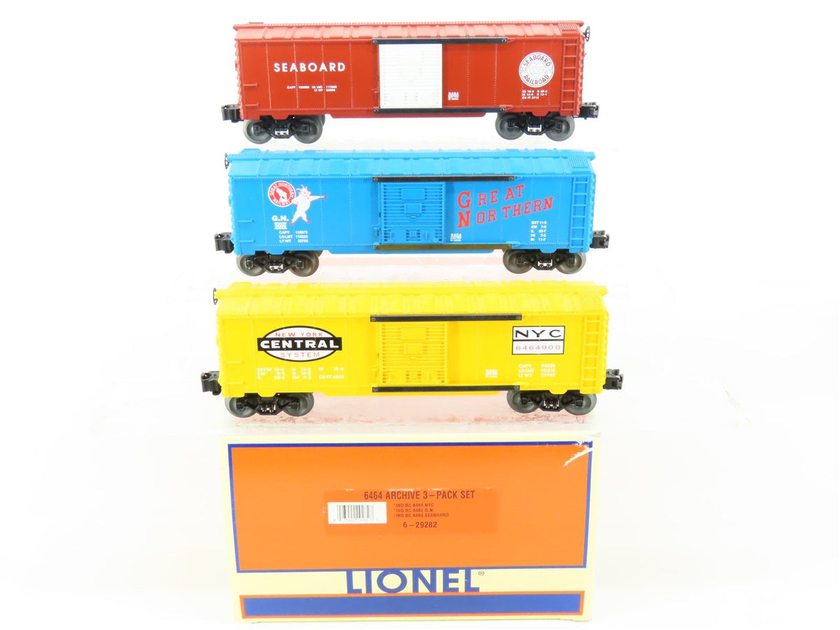 O Gauge 3-Rail Lionel 6-29282 6464 Archive SAL/GN/NYC Boxcar 3-Pack