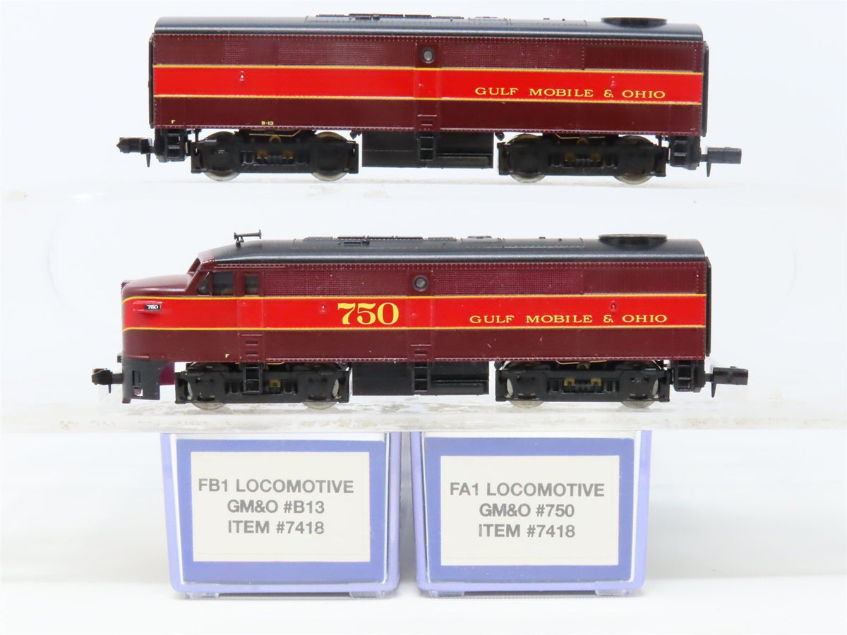 N Scale Life-Like 7418 GM&amp;O Gulf Mobile &amp; Ohio ALCO FA1/FB1 Diesel Set