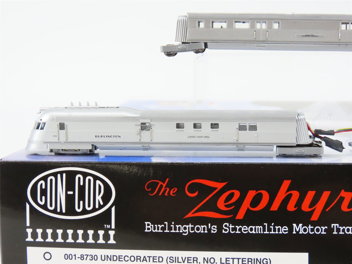 N Scale Con-Cor 001-8731 CB&amp;Q Burlington Pioneer Zephyr 3-Unit Train Set