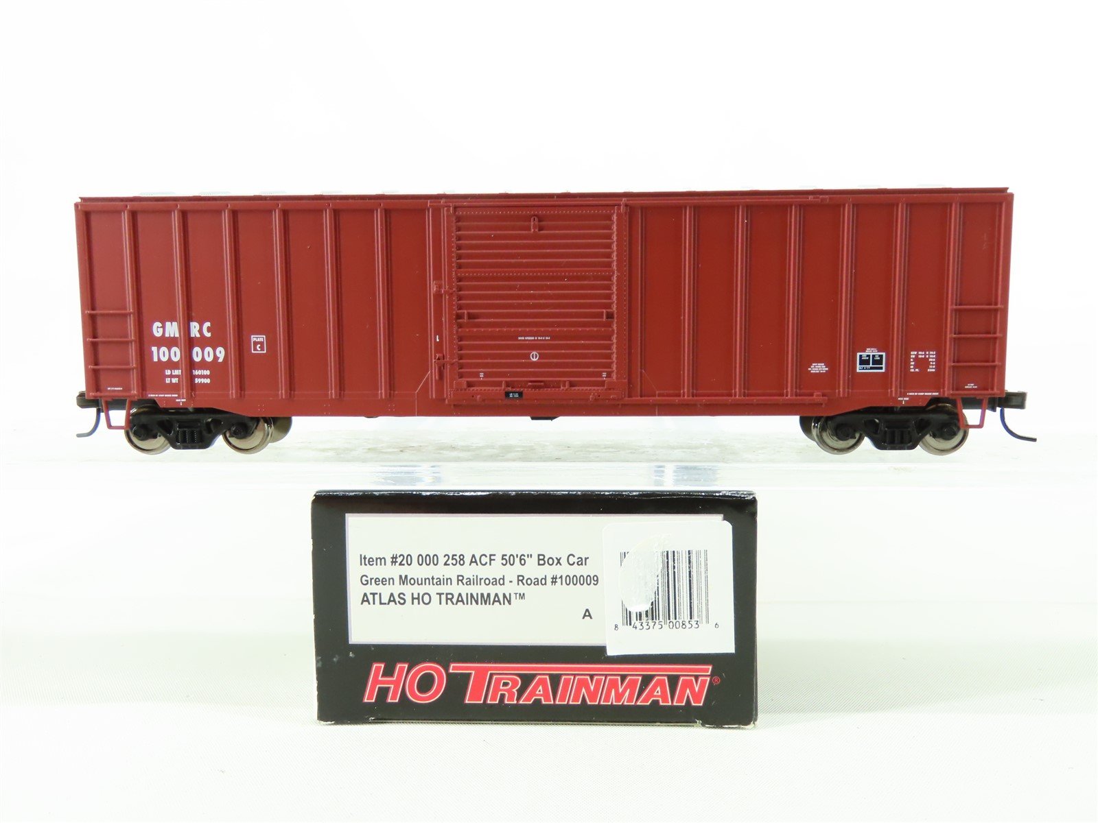 HO Scale Atlas Trainman 20000258 GMRC Green Mountain Railroad Box Car #100009