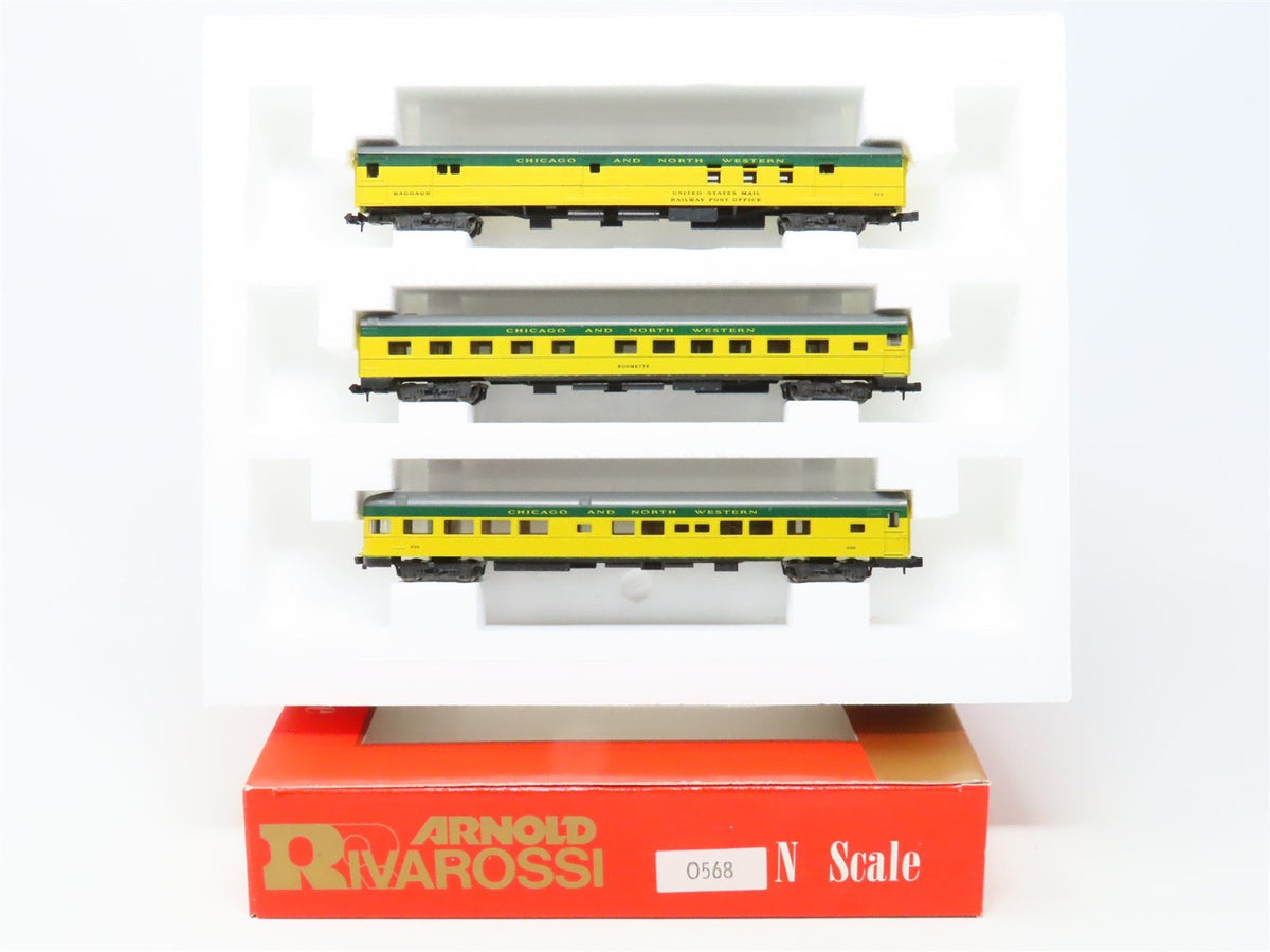 N Scale Rivarossi 0568 CNW Chicago &amp; Northwestern 3-Car Passenger Set