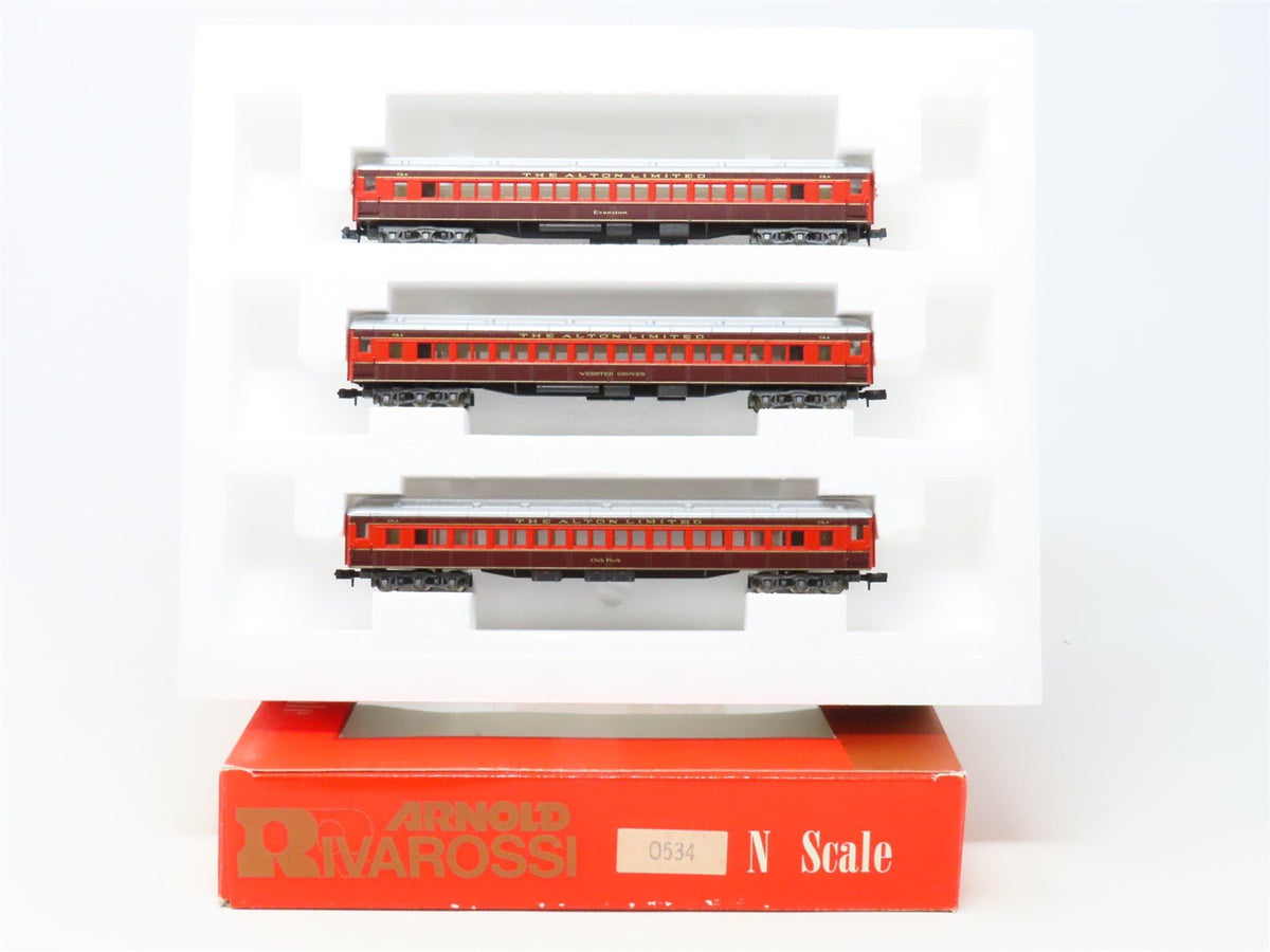 N Scale Rivarossi 0534 Alton Limited 3-Car Passenger Set