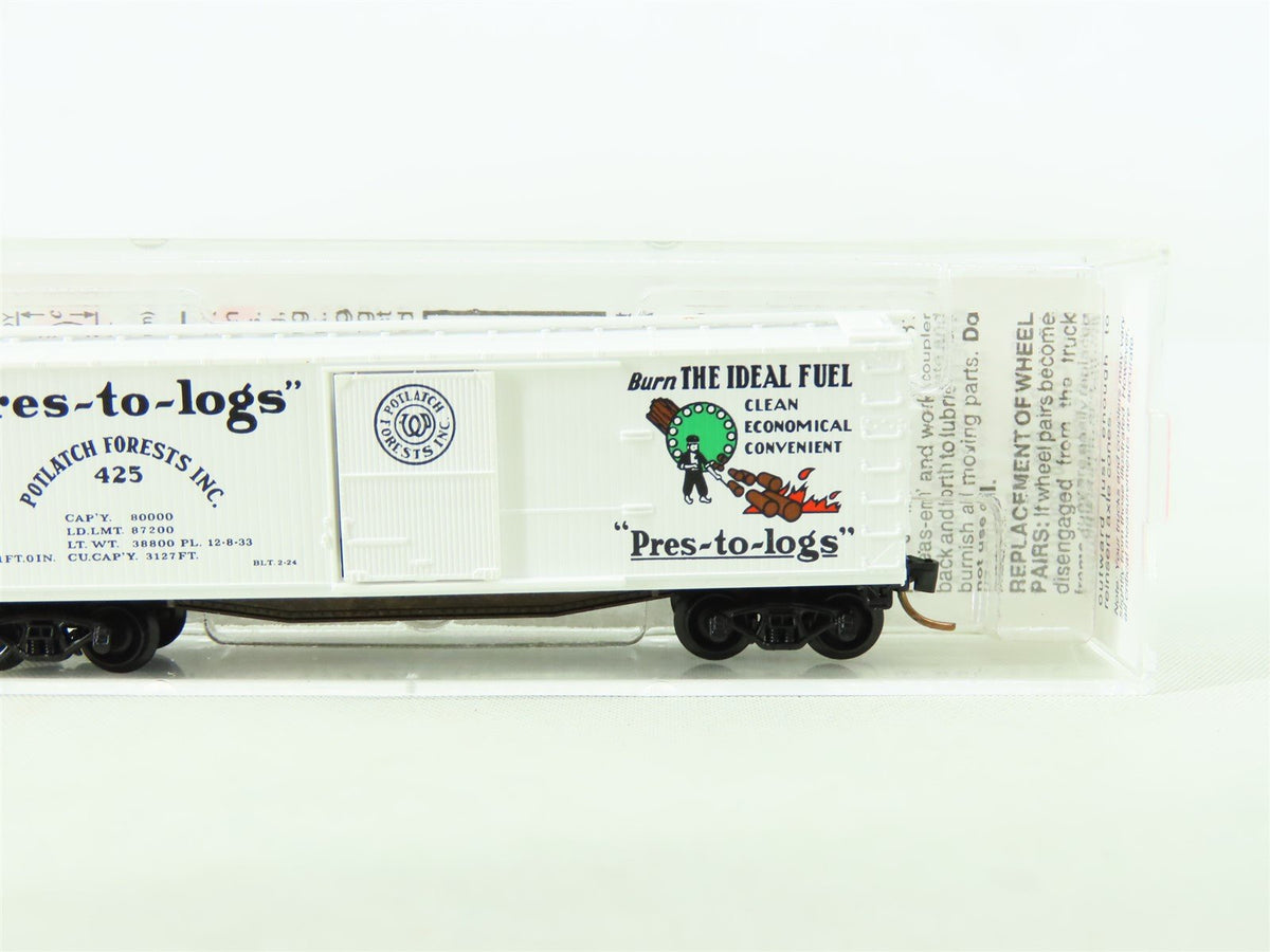 N Scale Micro-Trains MTL 42060 Potlatch Forests &quot;Pres-to-logs&quot; 40&#39; Box Car #425