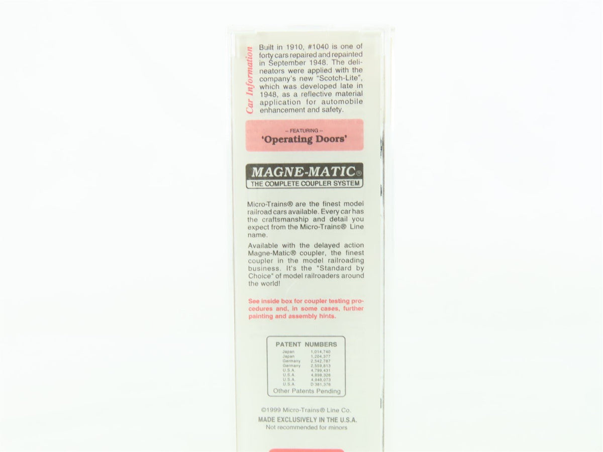 N Scale Micro-Trains MTL 39190 MINX Minnesota Mining &amp; Mfg 40&#39; Box Car #1040