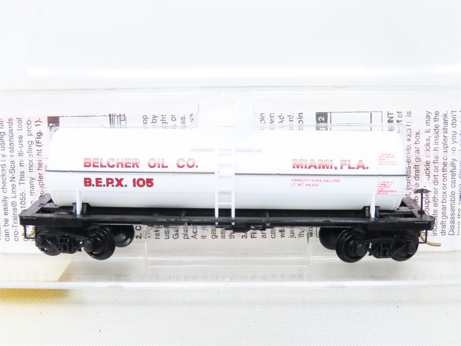N Scale Micro-Trains MTL 65420 BEPX Belcher Oil 39' Single Dome Tank Car #105