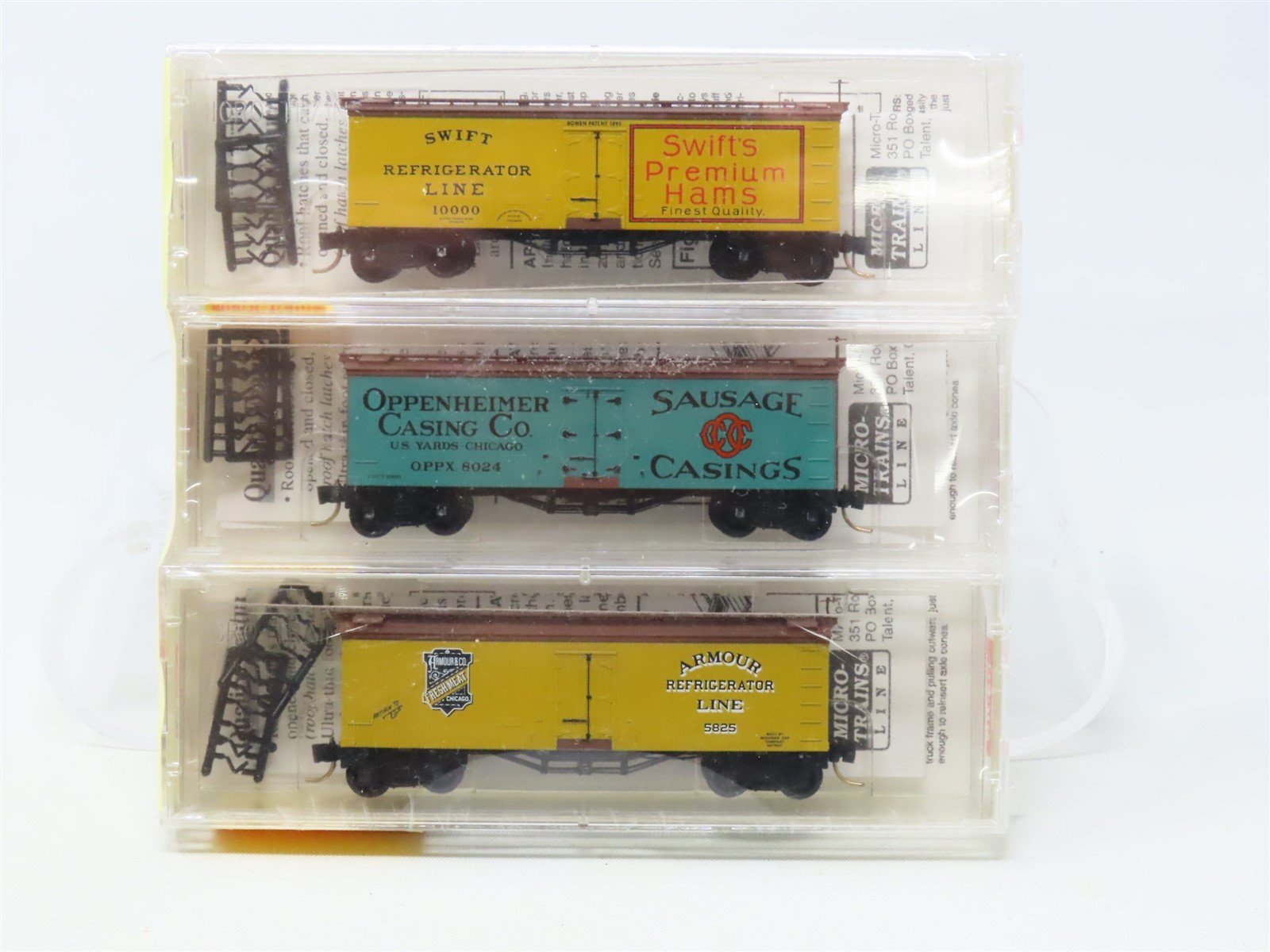 N Scale Micro-Trains MTL 58072 Meat Packers of Chicago 36' Reefer 3-Pack SEALED