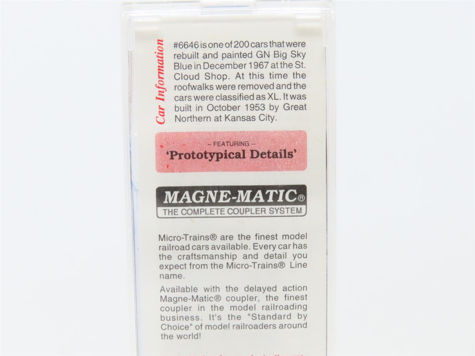 N Scale Micro-Trains MTL 74030 GN Big Sky Blue 40' Plug Door Box Car #6646