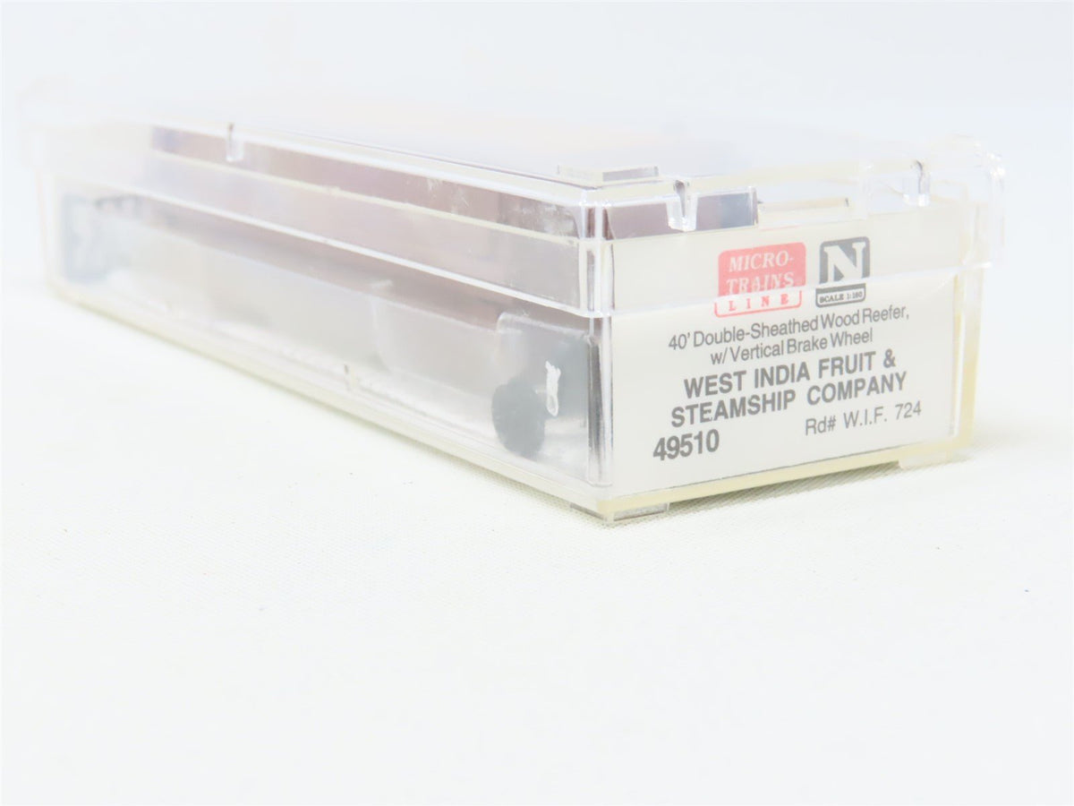 N Micro-Trains MTL 49510 WIF West India Fruit &amp; Steamship 40&#39; Wood Reefer #724