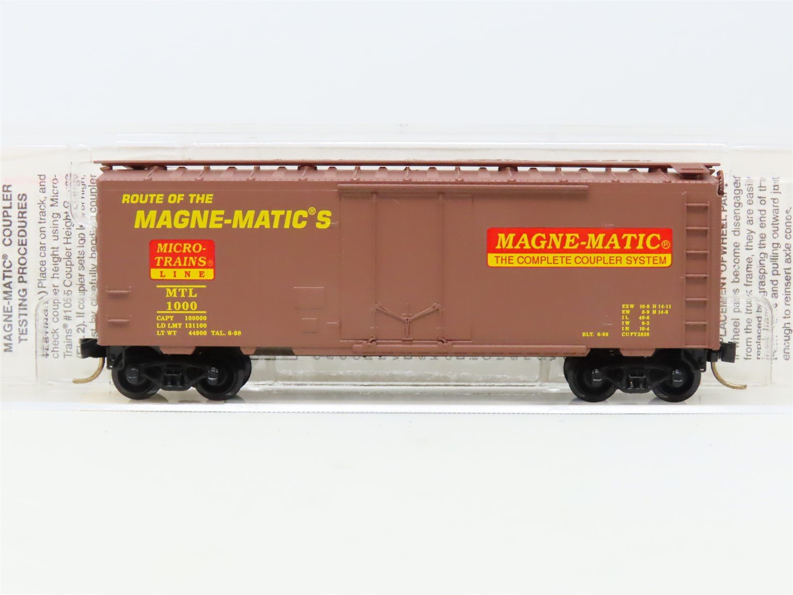 N Scale Micro-Trains MTL 21220 Route of the Magne-Matics 40' Box Car #1000