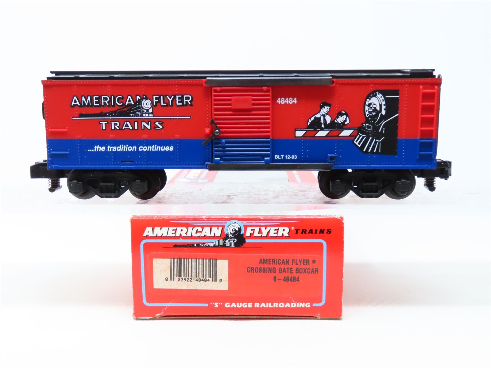 S Scale American Flyer #6-48484 Crossing Gate Single Door Steel Box Car #48484