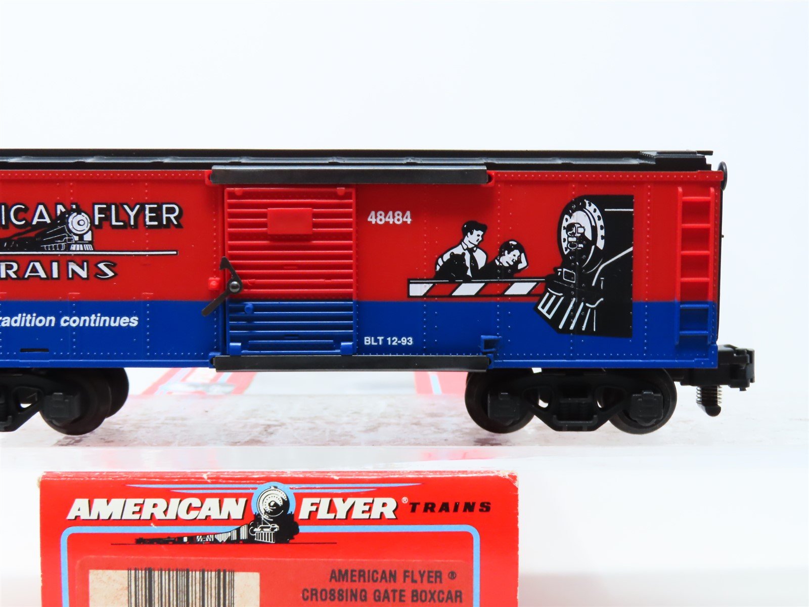 S Scale American Flyer #6-48484 Crossing Gate Single Door Steel Box Car #48484