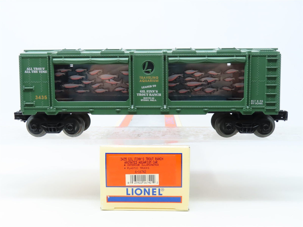 O Gauge 3-Rail Lionel #6-16742 Gil Finn&#39;s Trout Ranch Illuminated Aquarium Car