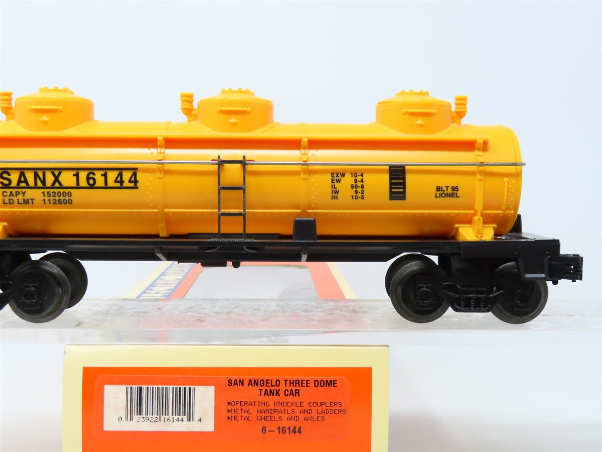 O Gauge 3-Rail Lionel #6-16144 SANX San Angelo 3-Dome Tank Car #16144