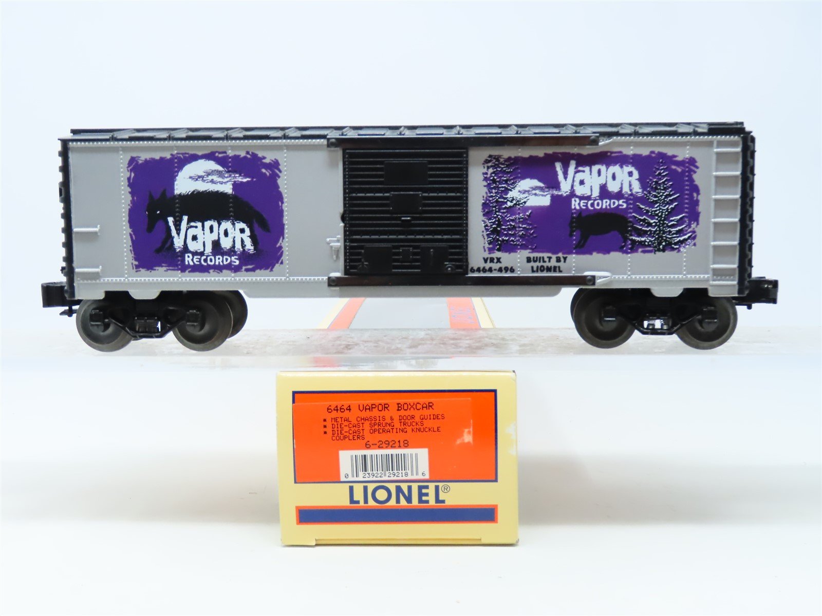 O Gauge 3-Rail Lionel #6-29218 VRX Vapor Records Box Car #6464-496